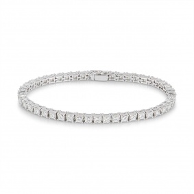 White Gold Princess Cut Diamond Line Bracelet 8.61ct